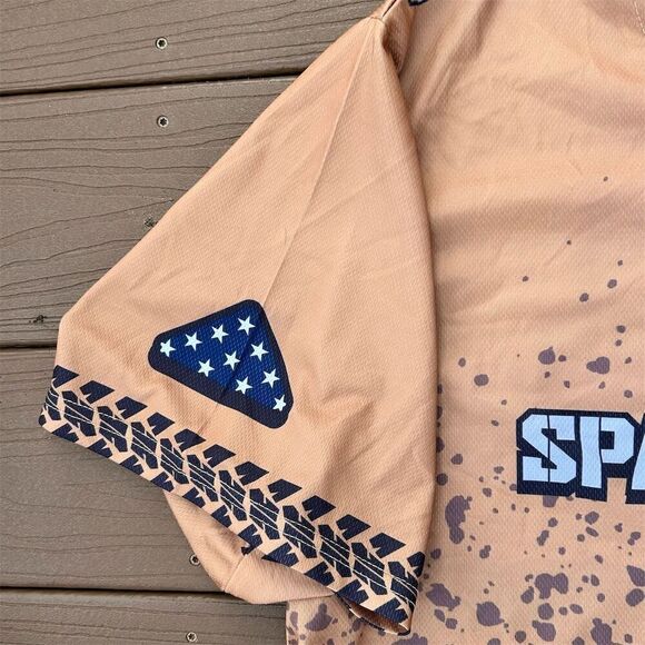 Space Cowboys Men's XL Brown Baseball Jersey Splatter Pattern #24 - Picture 6 of 6